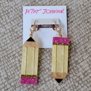 Betsey Johnson Pencil Earrings NWT